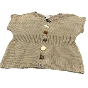 100% Cotton Marie Payzant Knit Top Size M/L w/Nautical Theme Buttons